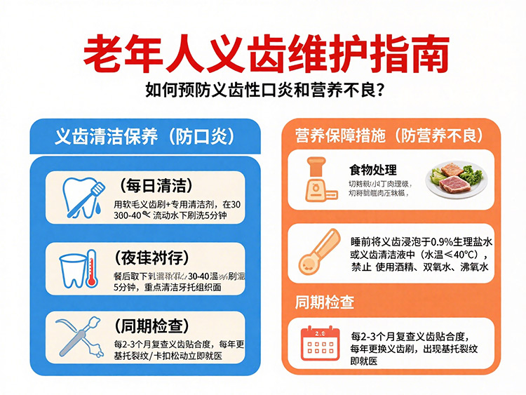老年人義齒維護(hù)指南：如何預(yù)防義齒性口炎和營養(yǎng)不良？|成都義齒廠家